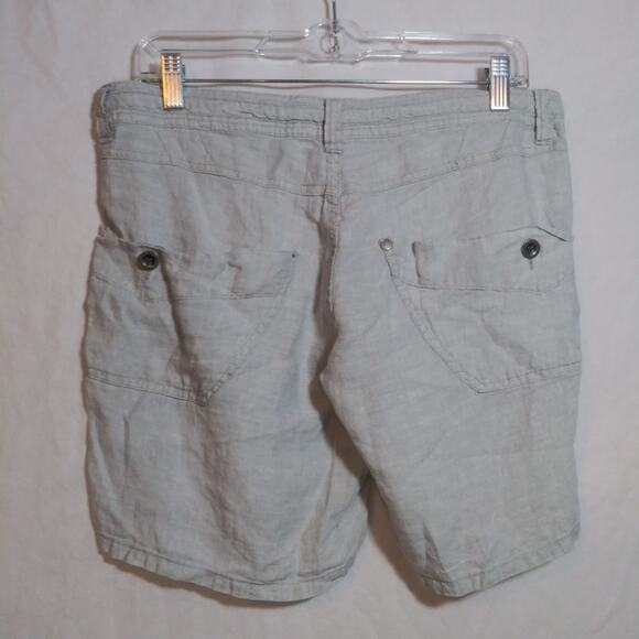 Horny Toad 100% Linen Lithe Shorts Gray Green Outdoor Hiking Size 6 - Picture 5 of 8